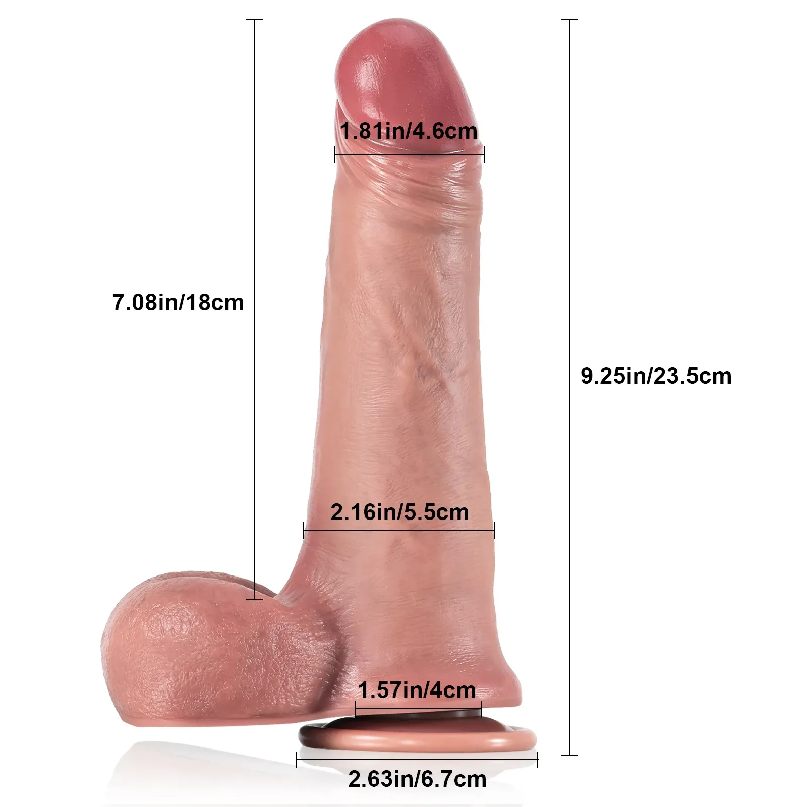 Bruine Real Penis Sliding Skin Voorbind Dildo