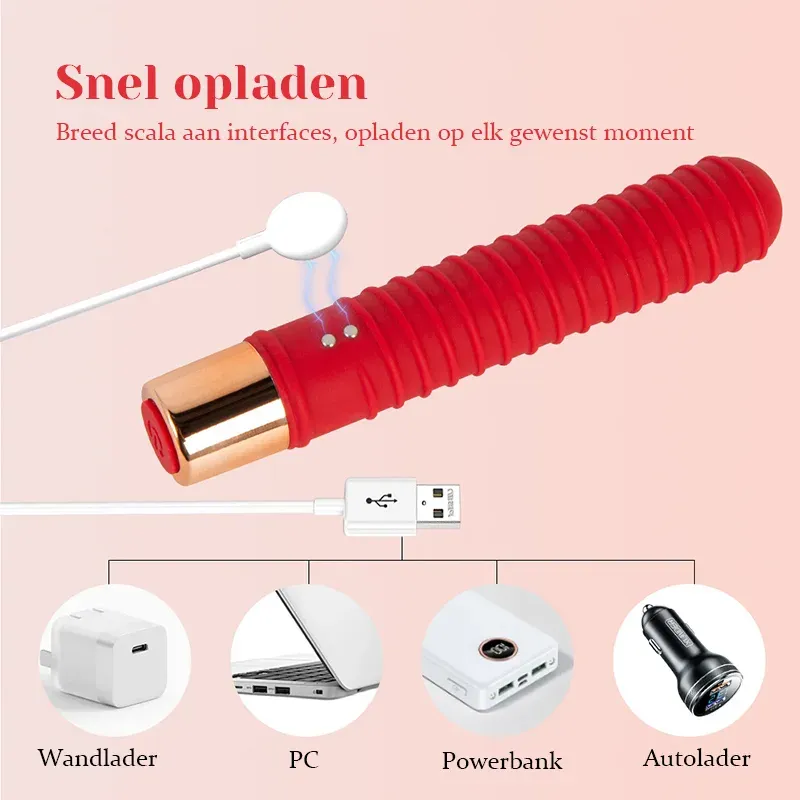 7 Vibrations Oplaadbare Geslepen Bullet Vibrator