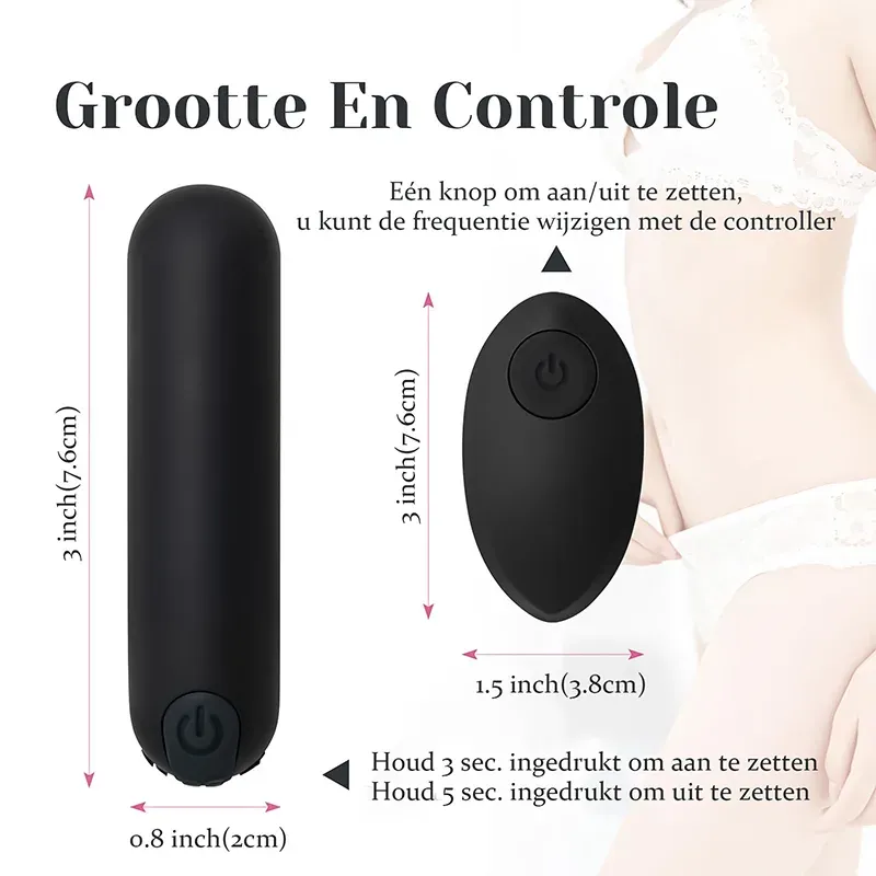 10 Trillingen Oplaadbare Afstandsbediening Bullet Vibrator