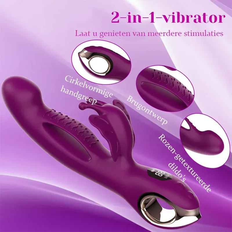3 In 1 Meervoudige Trillingsstimulatie Vlinder Clit Vibrator