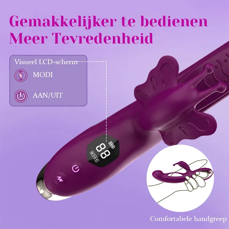 3 In 1 Meervoudige Trillingsstimulatie Vlinder Clit Vibrator