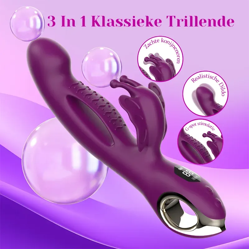 3 In 1 Meervoudige Trillingsstimulatie Vlinder Clit Vibrator