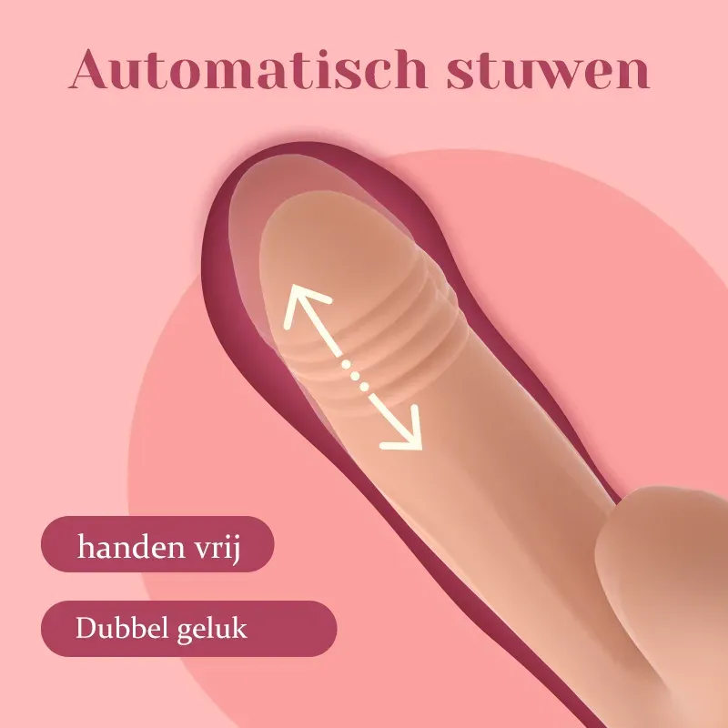 2 In 1 Stuwende Zuigende Trilling Verwarmende Clit Vibrator