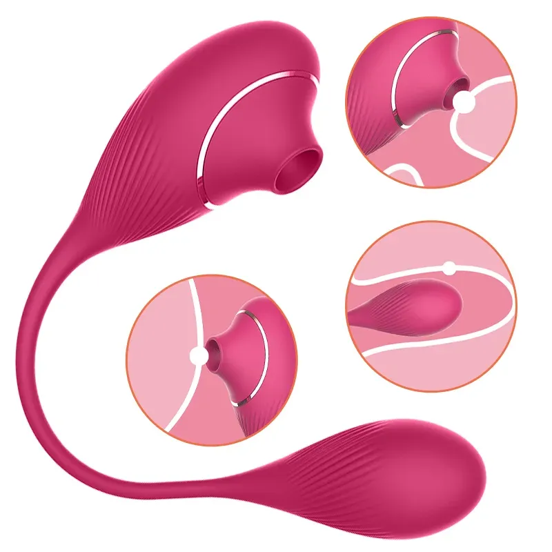 Draagbare Zuigvibratie Dubbele Kop Stimulatie Clit Vibrator