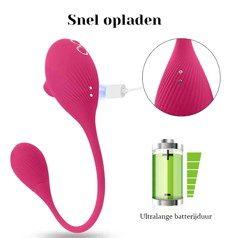Draagbare Zuigvibratie Dubbele Kop Stimulatie Clit Vibrator