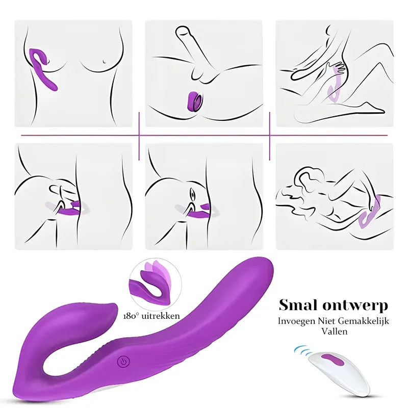 9 Snelheden Dubbele Uiteinden Clitoris Vibrator Met Afstandsbediening