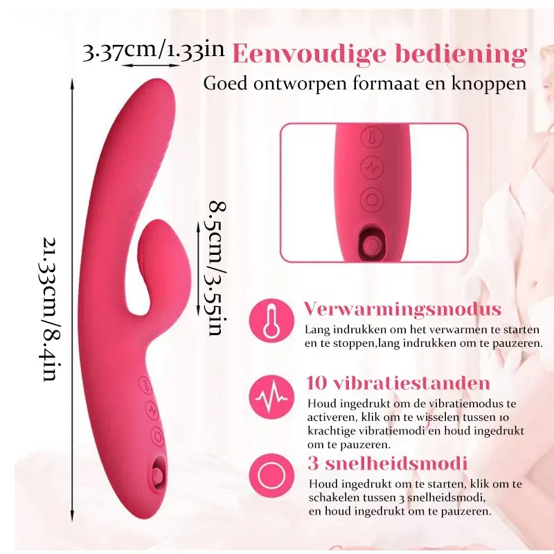 10 Vibraties En 5 Zuigstanden Oplaadbare Siliconen Clitoris Vibrator