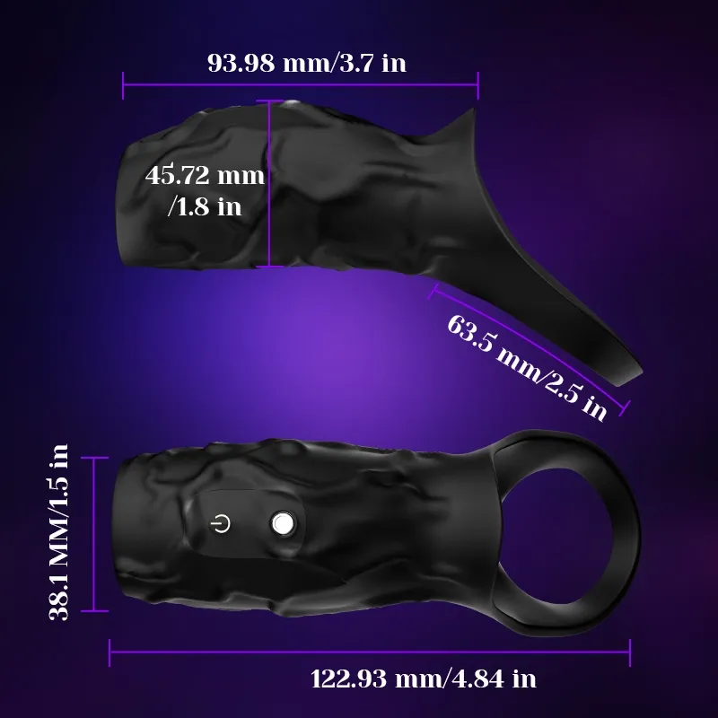 Vibrerende Cockring van Vloeibaar Silicoon met 10 Trillingsstanden