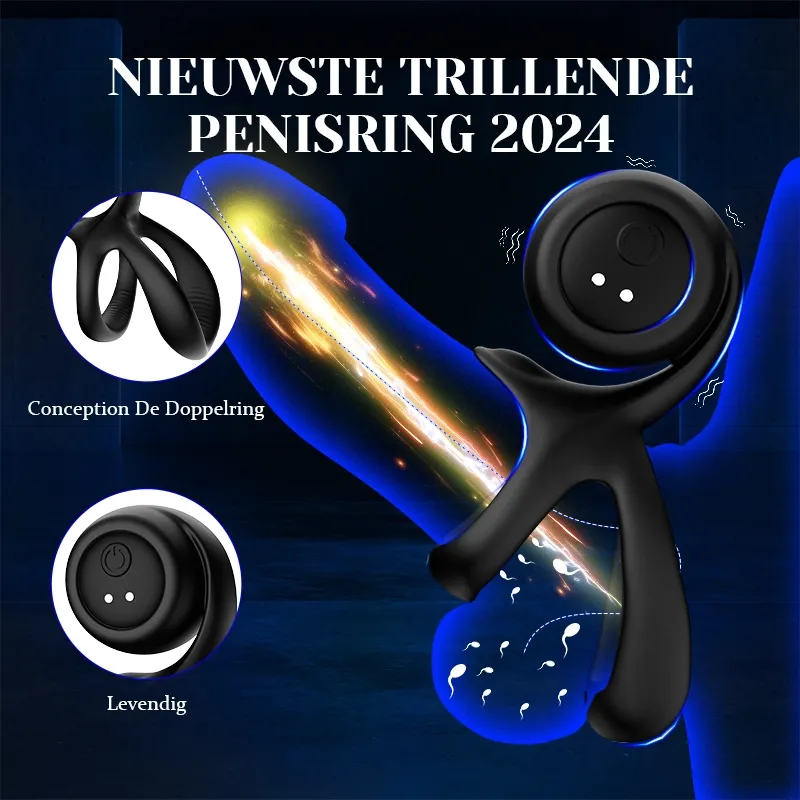 Krachtige Cockring met 10 Vibraties voor Solo & Koppels