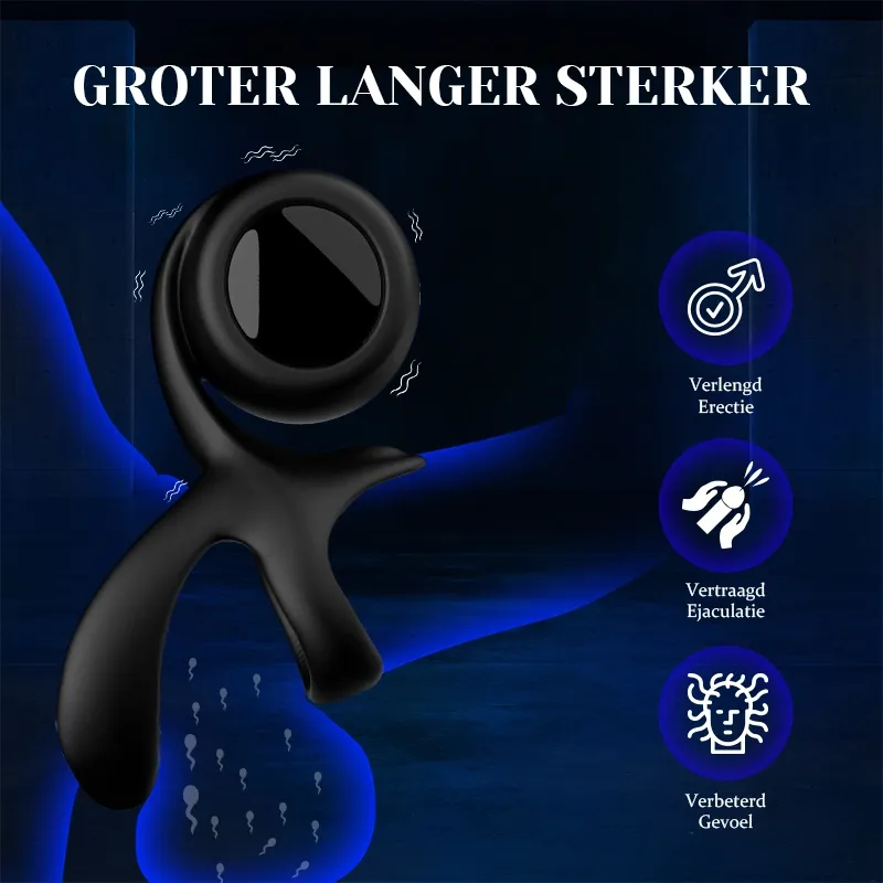 Krachtige Cockring met 10 Vibraties voor Solo & Koppels