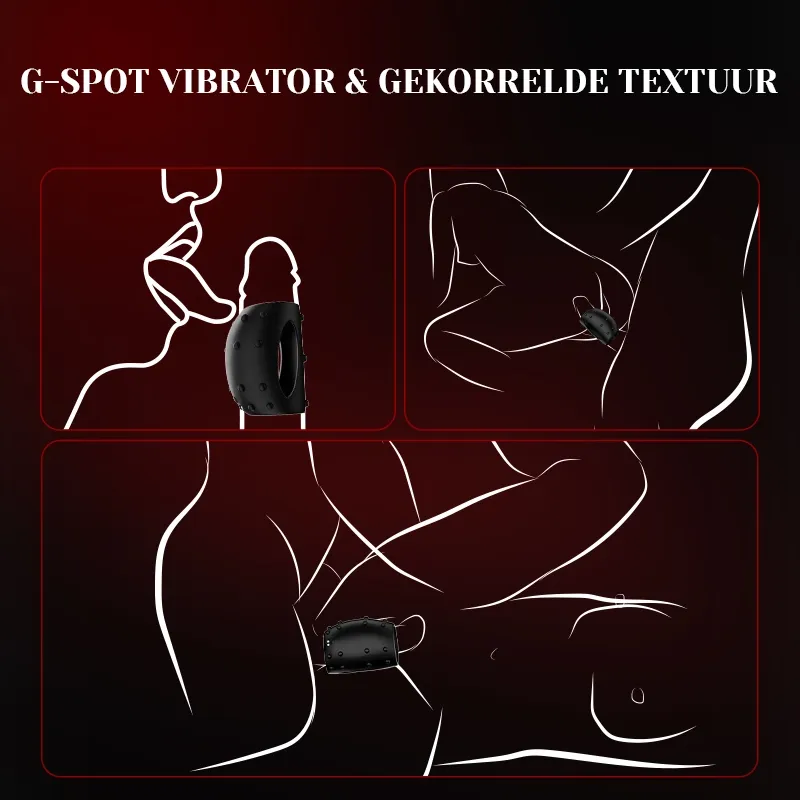 Vloeibare Siliconen Cockring met 10 Vibratiemodi