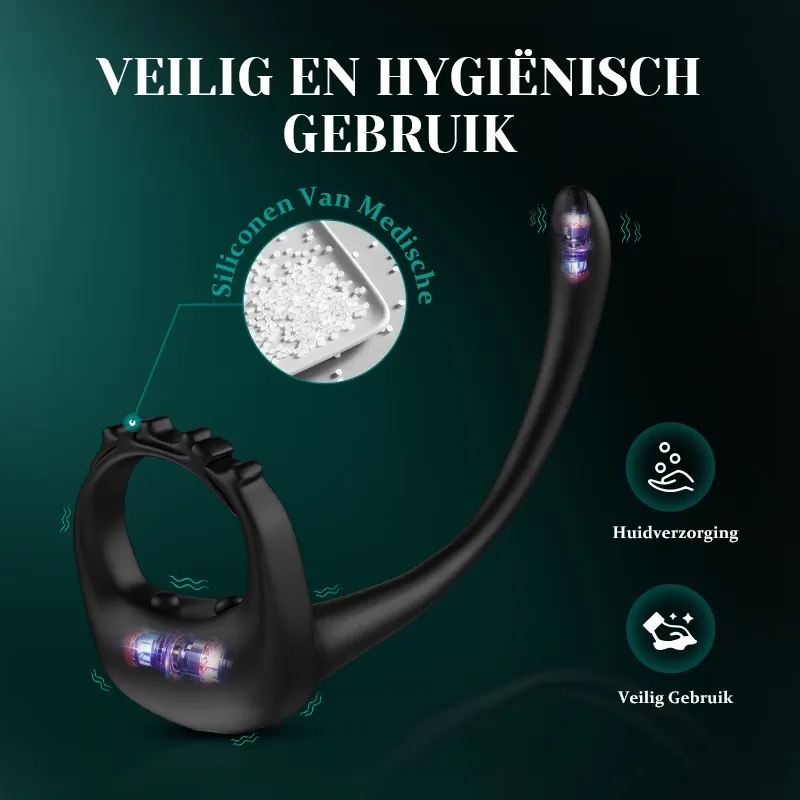 Verstelbare Cockring met 10 Vibraties en Afstandsbediening