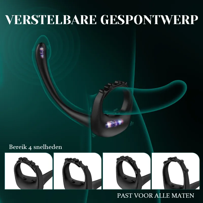 Verstelbare Cockring met 10 Vibraties en Afstandsbediening