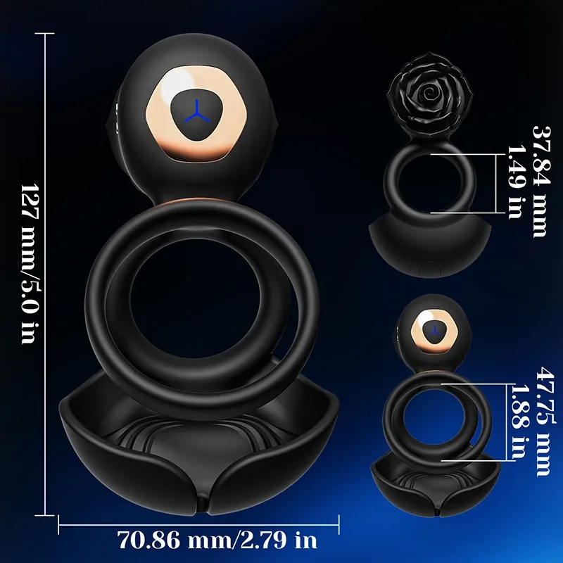 3 In 1 Cockring voor Penis, Teelballen en Klitorale Stimulatie