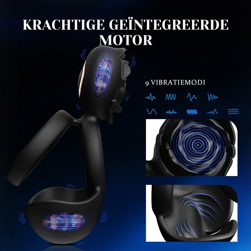 3 In 1 Cockring voor Penis, Teelballen en Klitorale Stimulatie