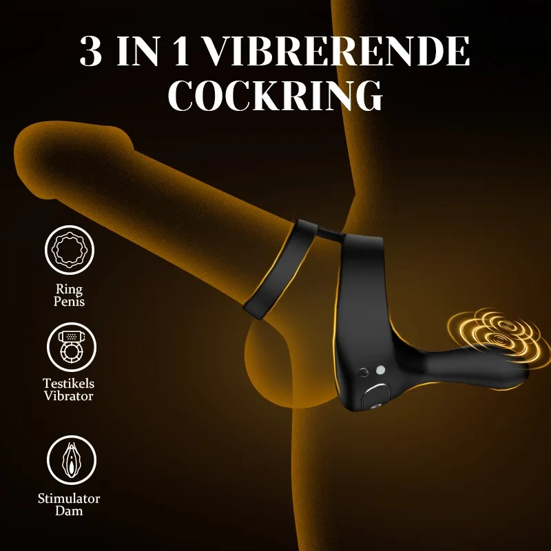 Cockring voor Stimulatie van Penis, Teelballen en Taint met Afstandsbediening