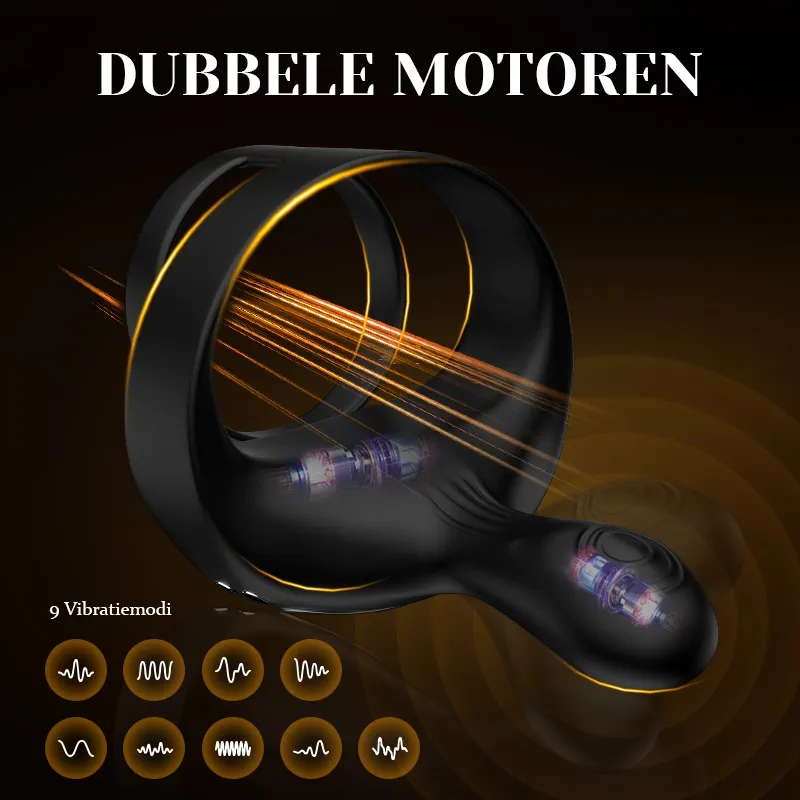 Cockring voor Stimulatie van Penis, Teelballen en Taint met Afstandsbediening