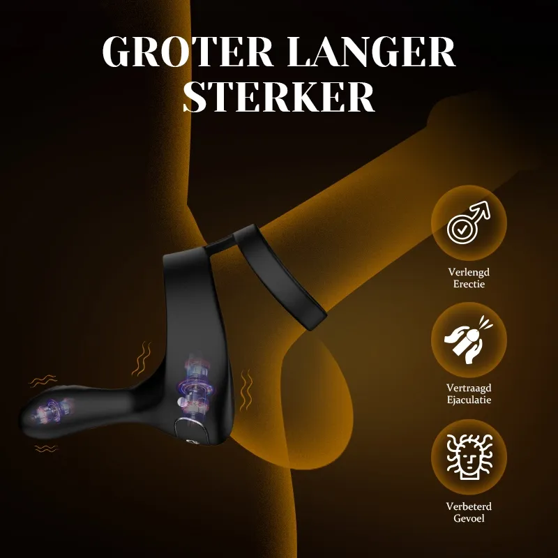 Cockring voor Stimulatie van Penis, Teelballen en Taint met Afstandsbediening