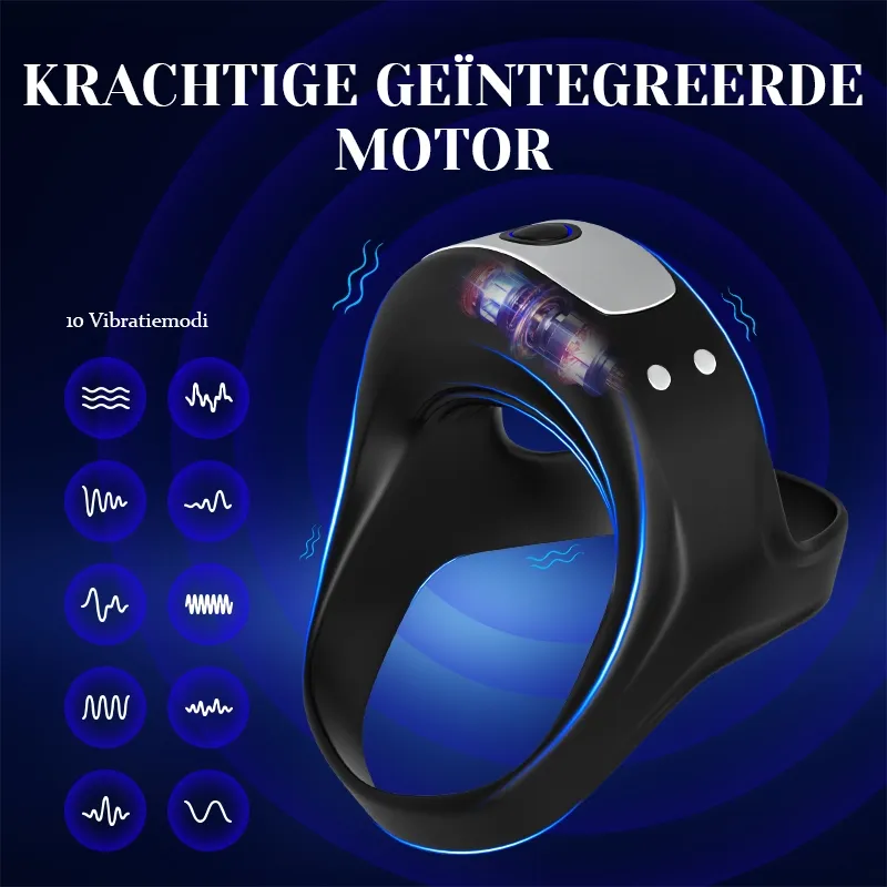 100% Waterproof Cockring met 10 Vibratiemodi