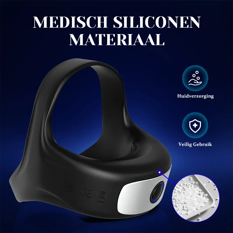 100% Waterproof Cockring met 10 Vibratiemodi