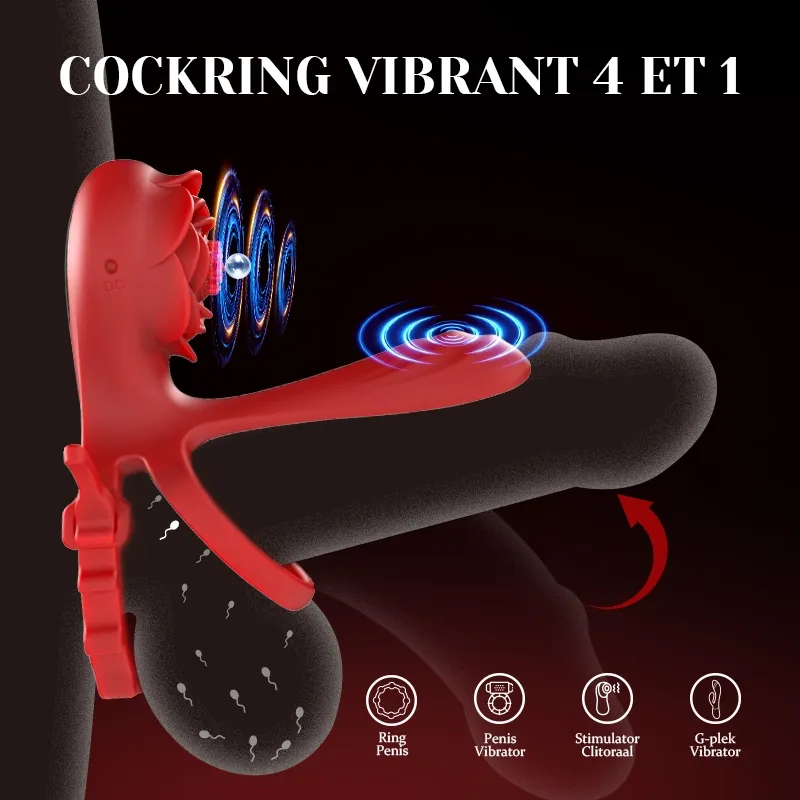 Dual Motor Cockring met 10 Vibraties voor Solo of Koppels