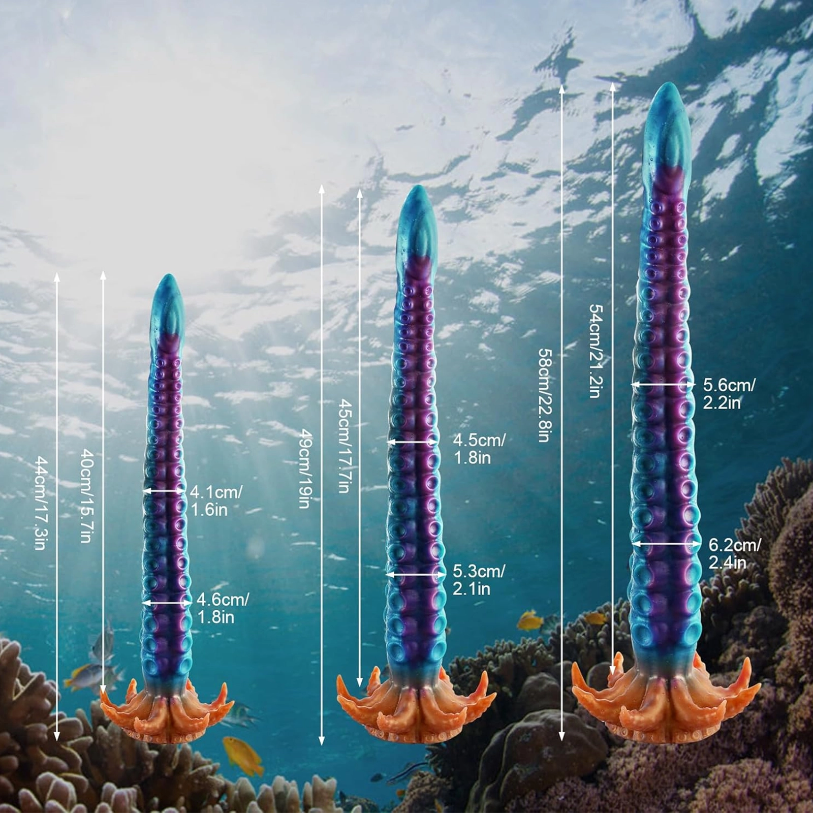 Curved Tentacle Siliconen Zuignap Dildo 49cm