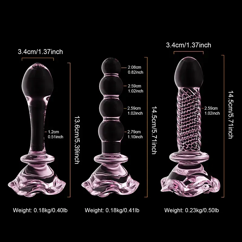 Different Types Of Pink Glazen Dildo Buttplug