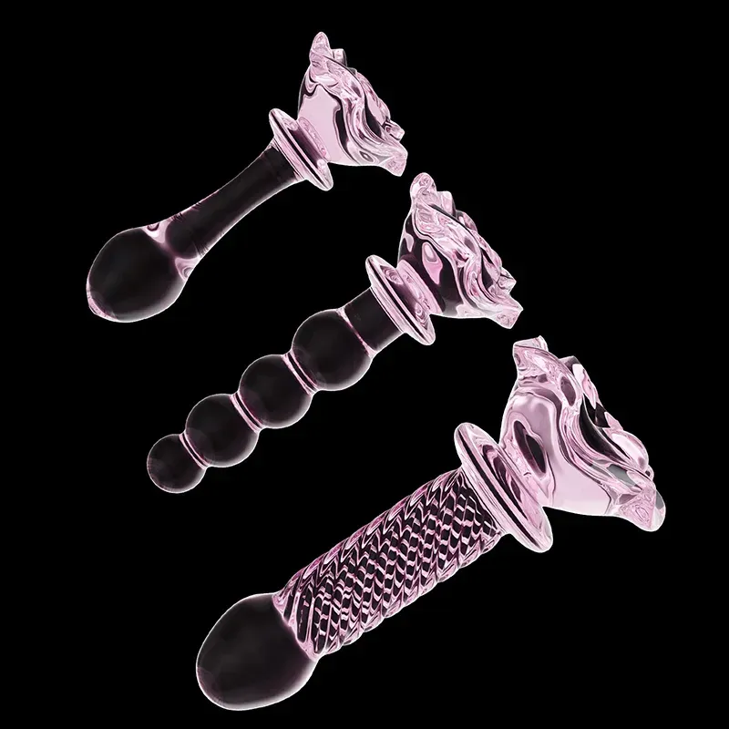 Different Types Of Pink Glazen Dildo Buttplug
