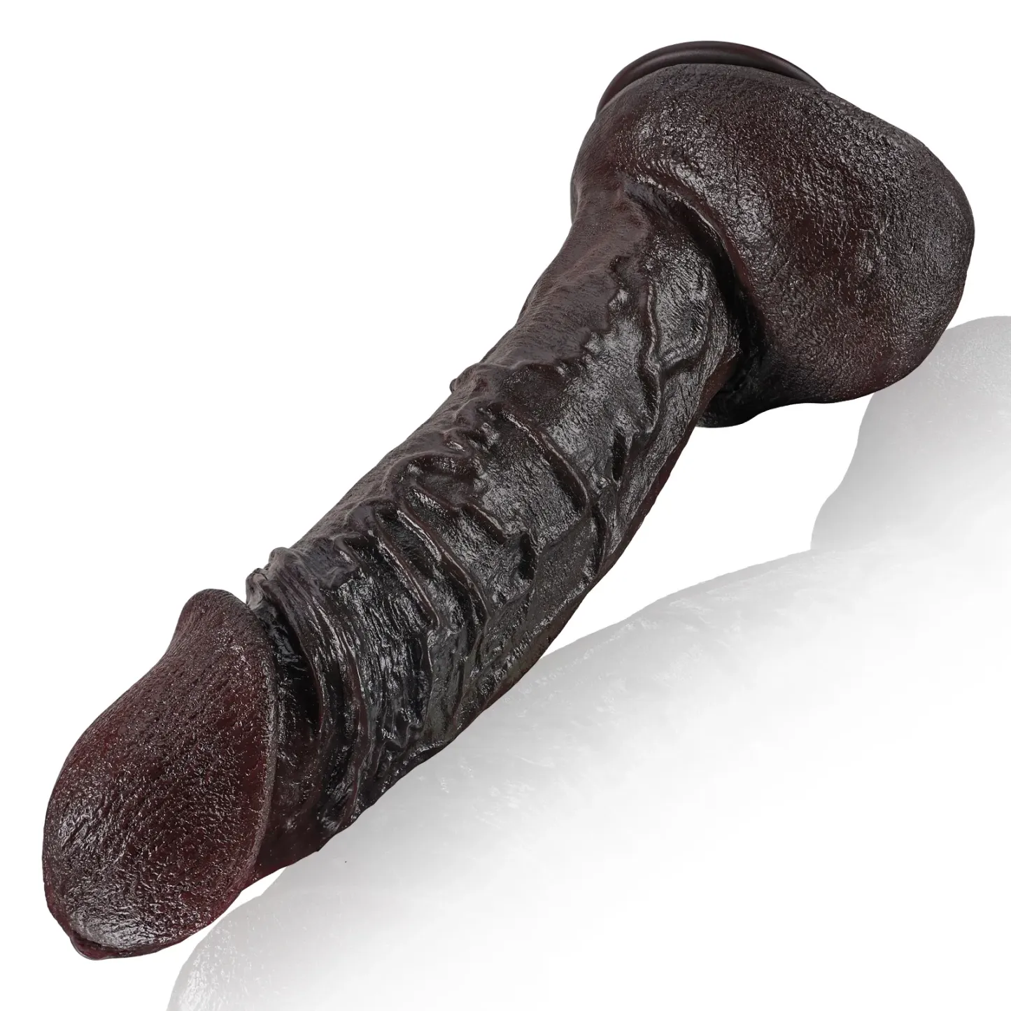 Dikke Zwarte Grote Realistische Zuignap Siliconen Dildo Met Ballen 31.5cm