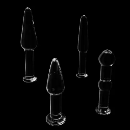 Doorzichtige Glazen Dildo Buttplug Set Voor Beginners