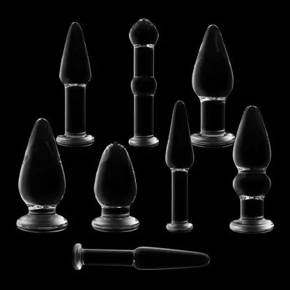 Doorzichtige Glazen Dildo Buttplug Set Voor Beginners