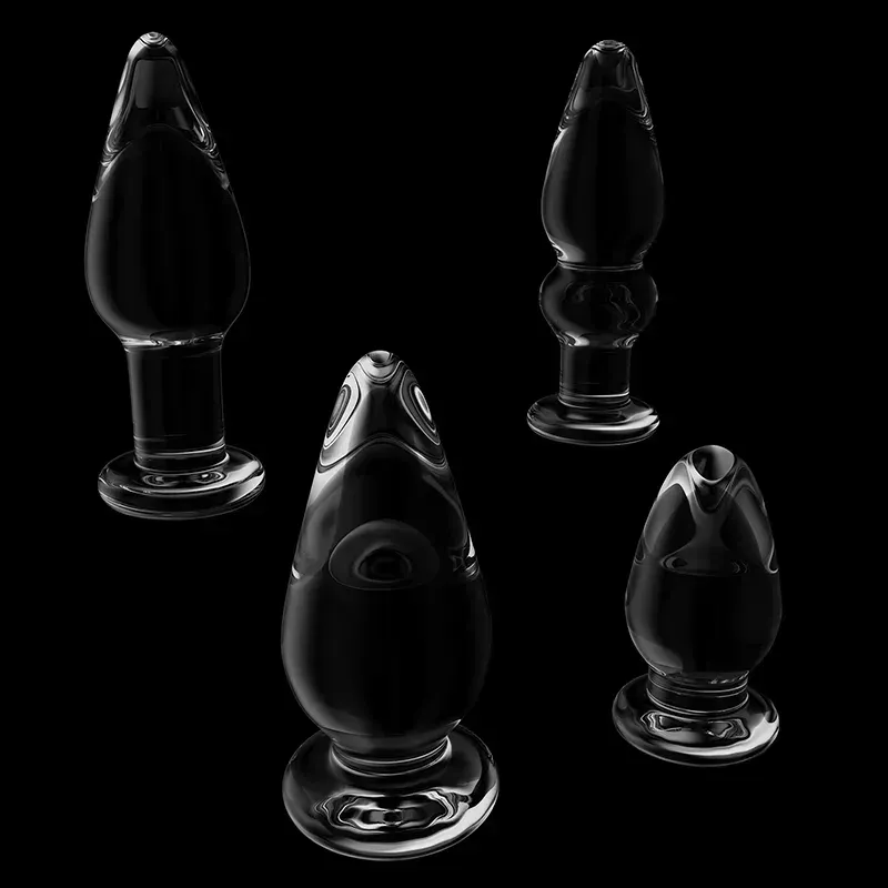 Doorzichtige Glazen Dildo Buttplug Set Voor Beginners