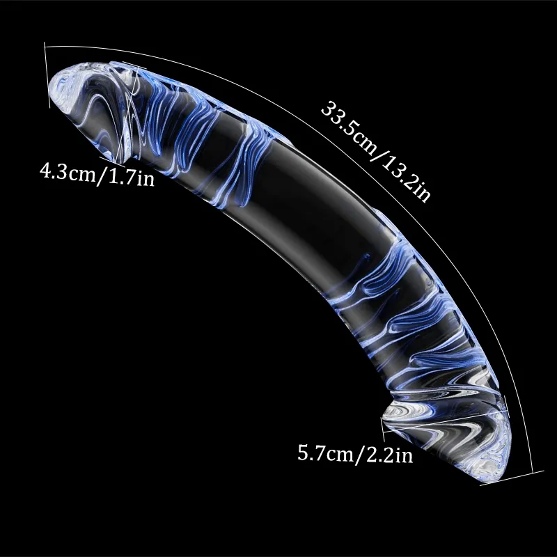 Double Ended Jumbo Dildo Glas 28.5cm