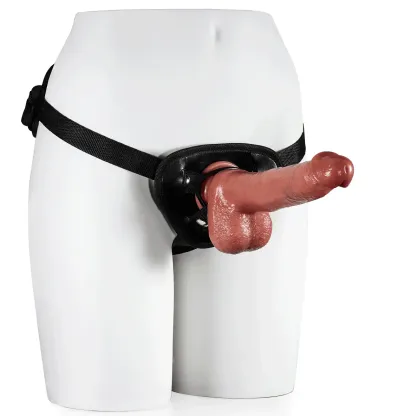 Double Trillende Siliconen Voorbind Dildo