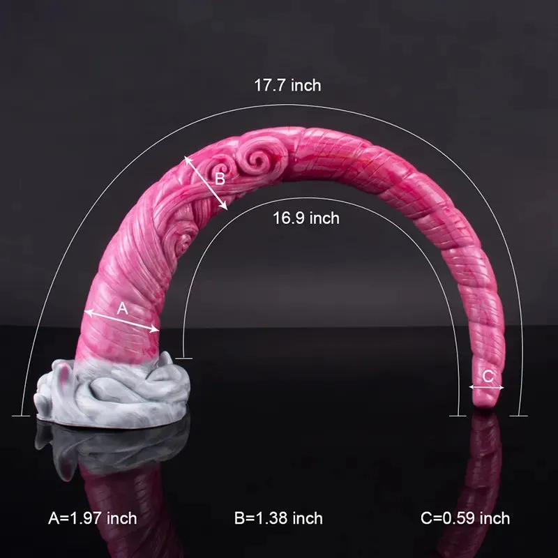 17,7 Inch Extra Lange Spiraal Schacht Siliconen Monster Dildo