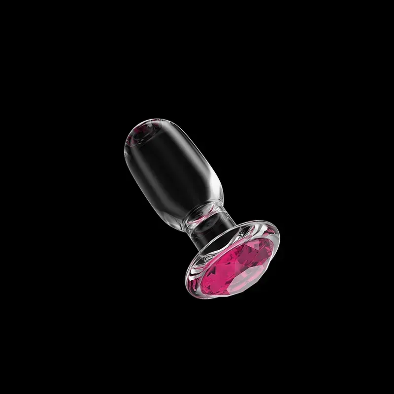 Driedelige Set Pink Glazen Dildo Buttplug
