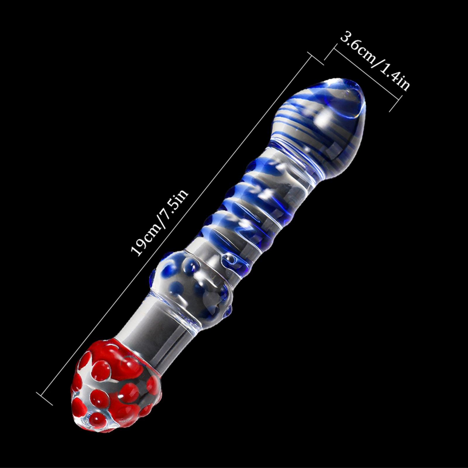 Dubbele Headed Transparent Glazen Dildo 19cm