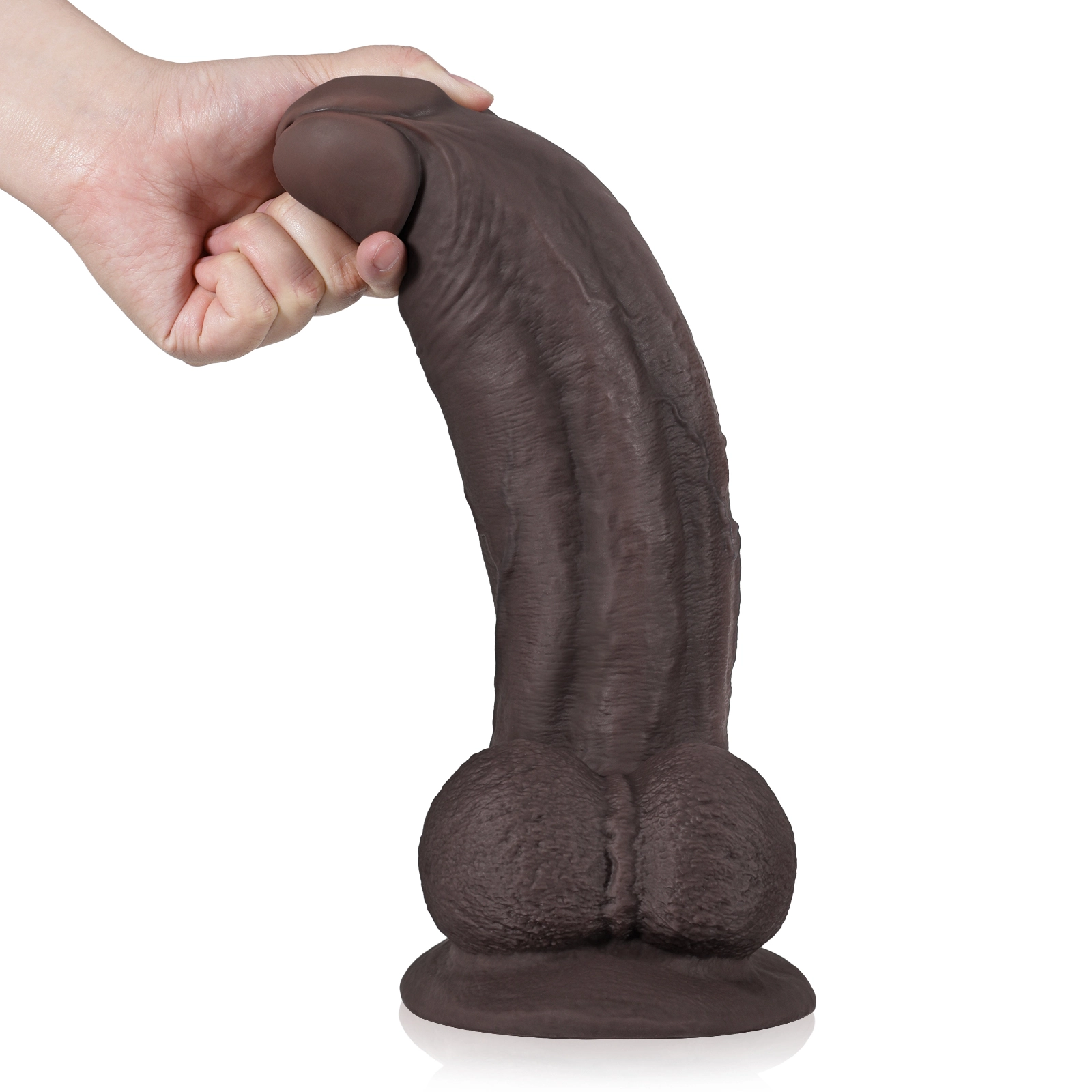 Extreem Ggrote Zwarte Dual Density Siliconen Dildo 32cm