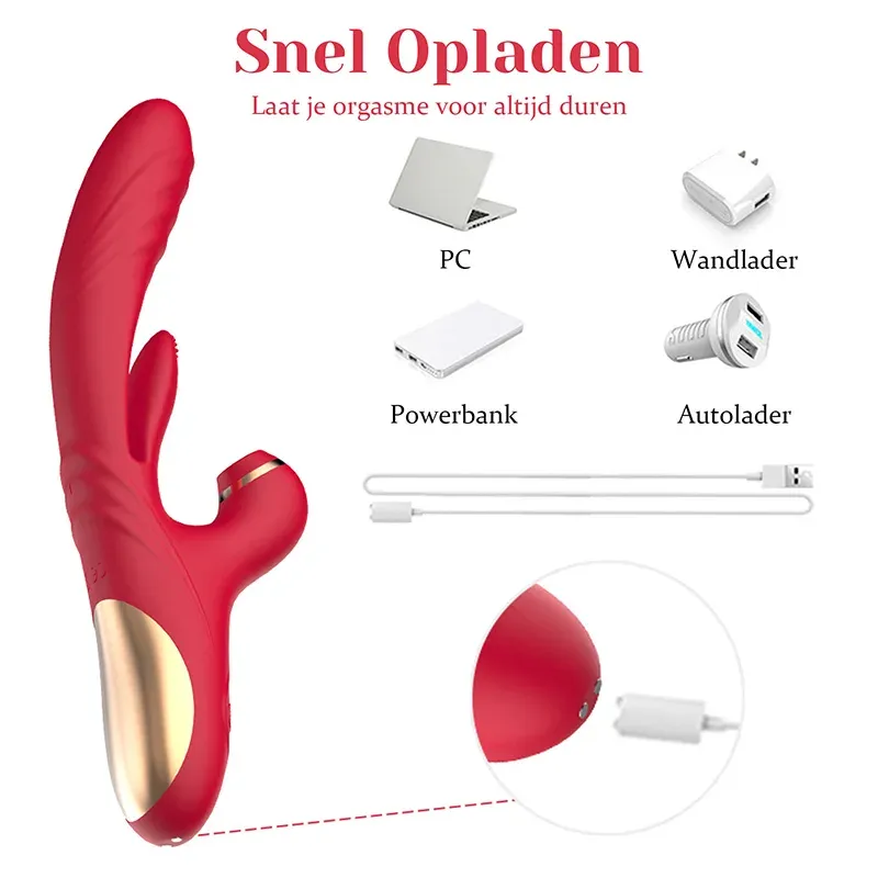 3 In 1 Krachtige Trillende Zuigende Stimulatie G Spot Vibrator