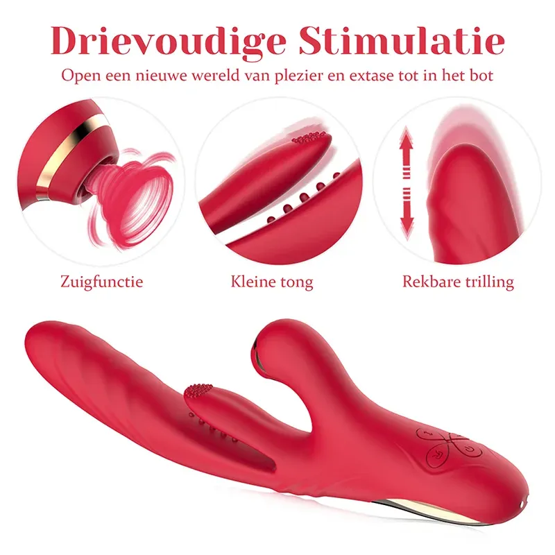 3 In 1 Krachtige Trillende Zuigende Stimulatie G Spot Vibrator