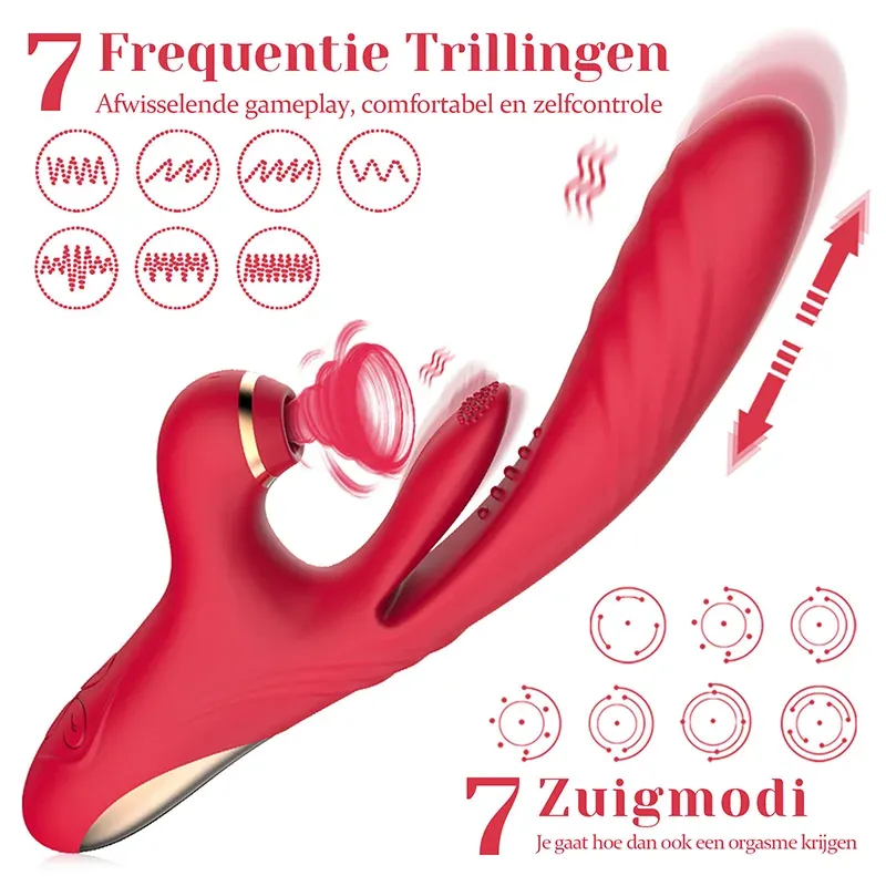 3 In 1 Krachtige Trillende Zuigende Stimulatie G Spot Vibrator