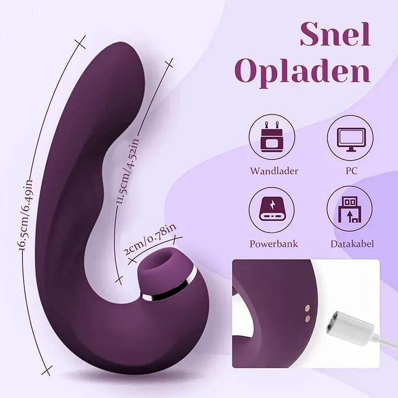 3 In 1 Zuigende Trilling Waterdichte G-Spot Vibrator