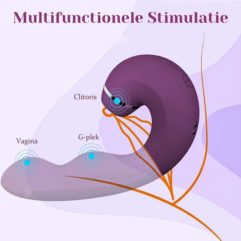 3 In 1 Zuigende Trilling Waterdichte G-Spot Vibrator