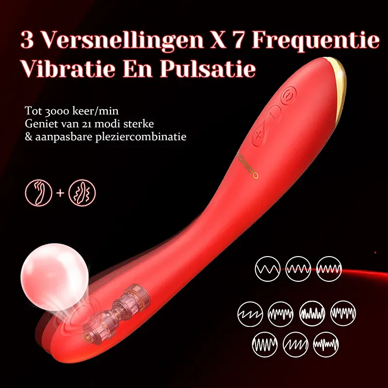 2 In 1 Siliconen Trillende Pulsende G-spot Vibrator