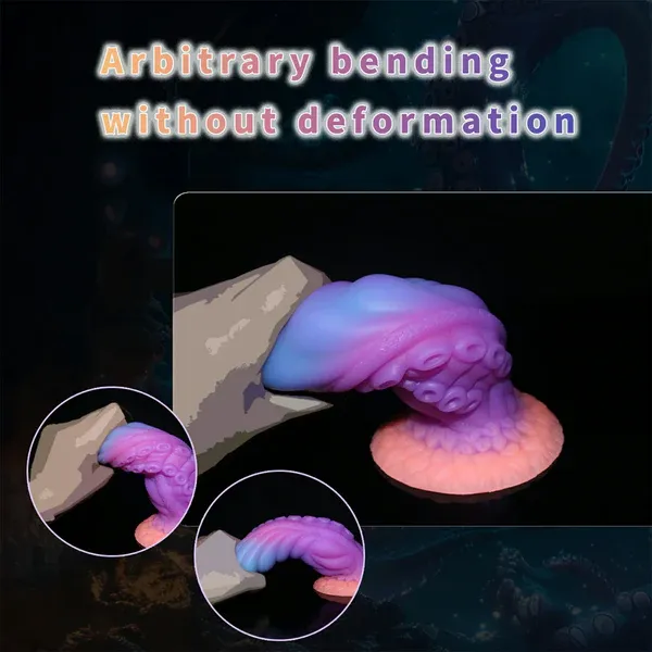 Glow In The Dark Tentacle Dildo met Zuignap 25cm