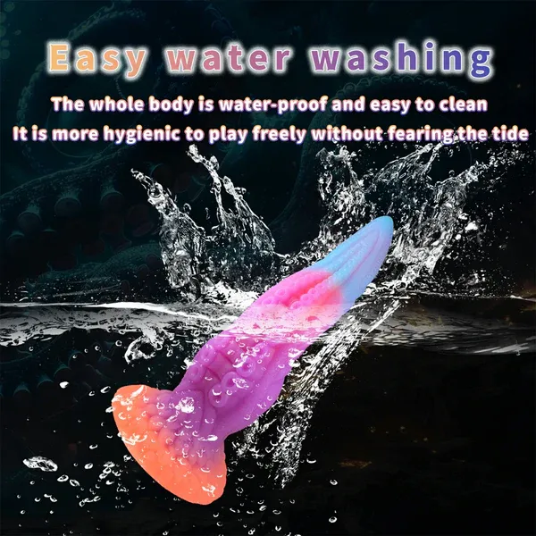 Glow In The Dark Tentacle Dildo met Zuignap 25cm