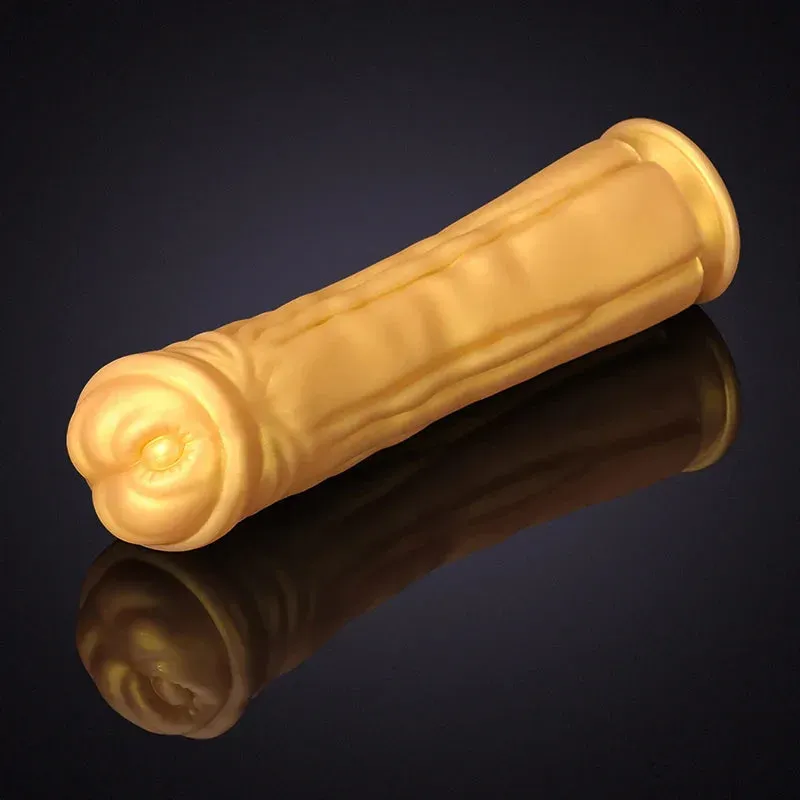 12,6 Inch Super Dikke Gouden Siliconen Paardendildo met Grote Zuignap