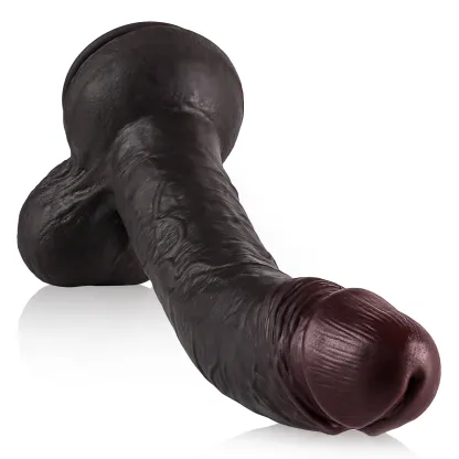 Grote Realistisch Zwarte Siliconen Dildo 33cm