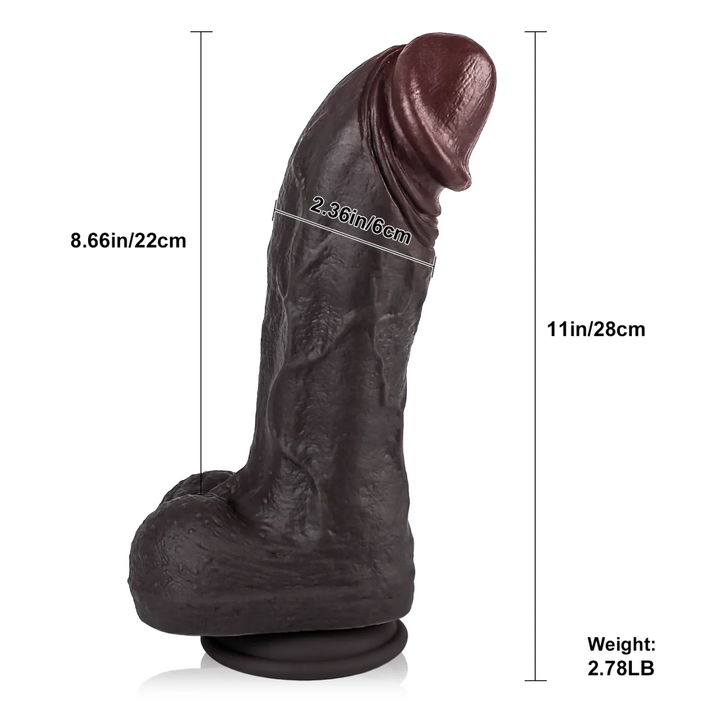 Grote Zwarte Anal Realistische Dildo 28cm