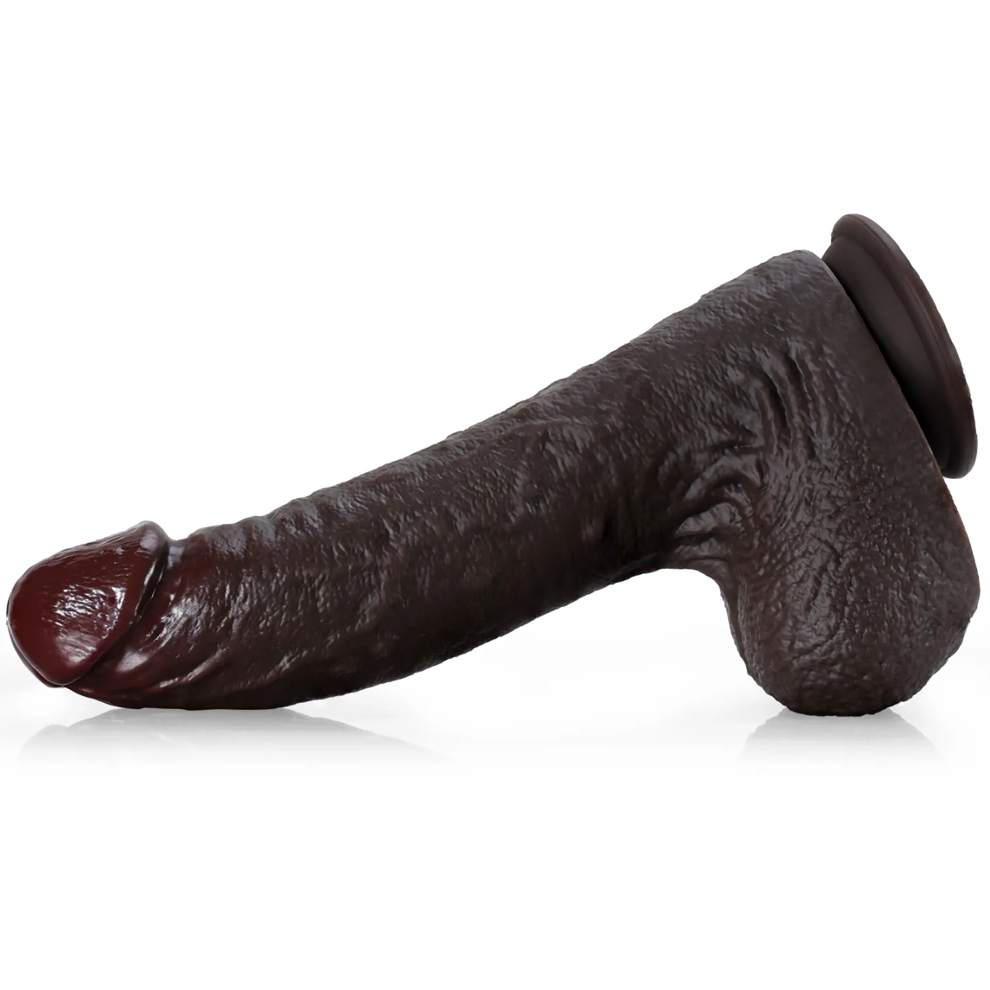 Grote Zwarte Levensechte Siliconen Dildo met Zuignap 28cm